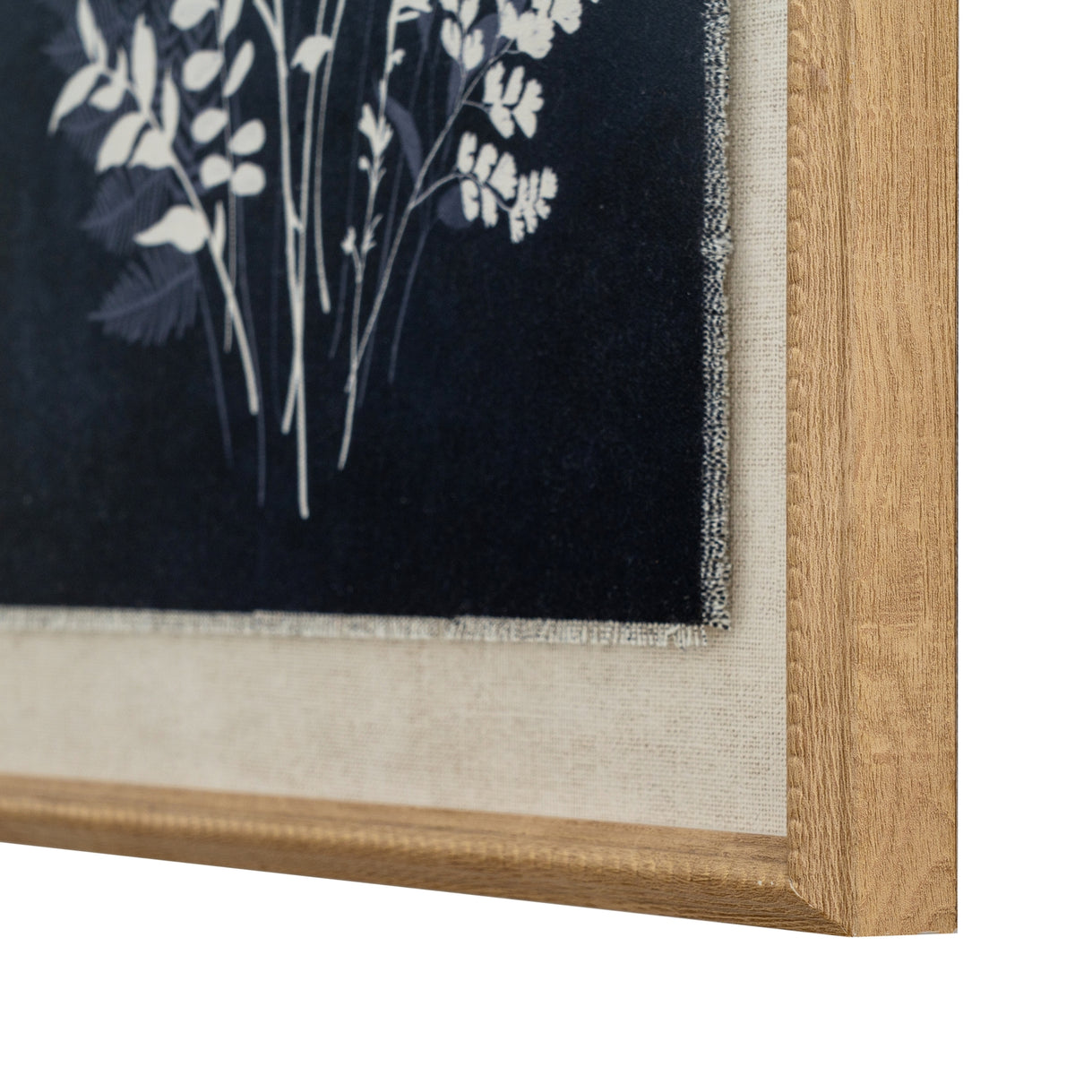 Grove botanical on linen in beaded frame