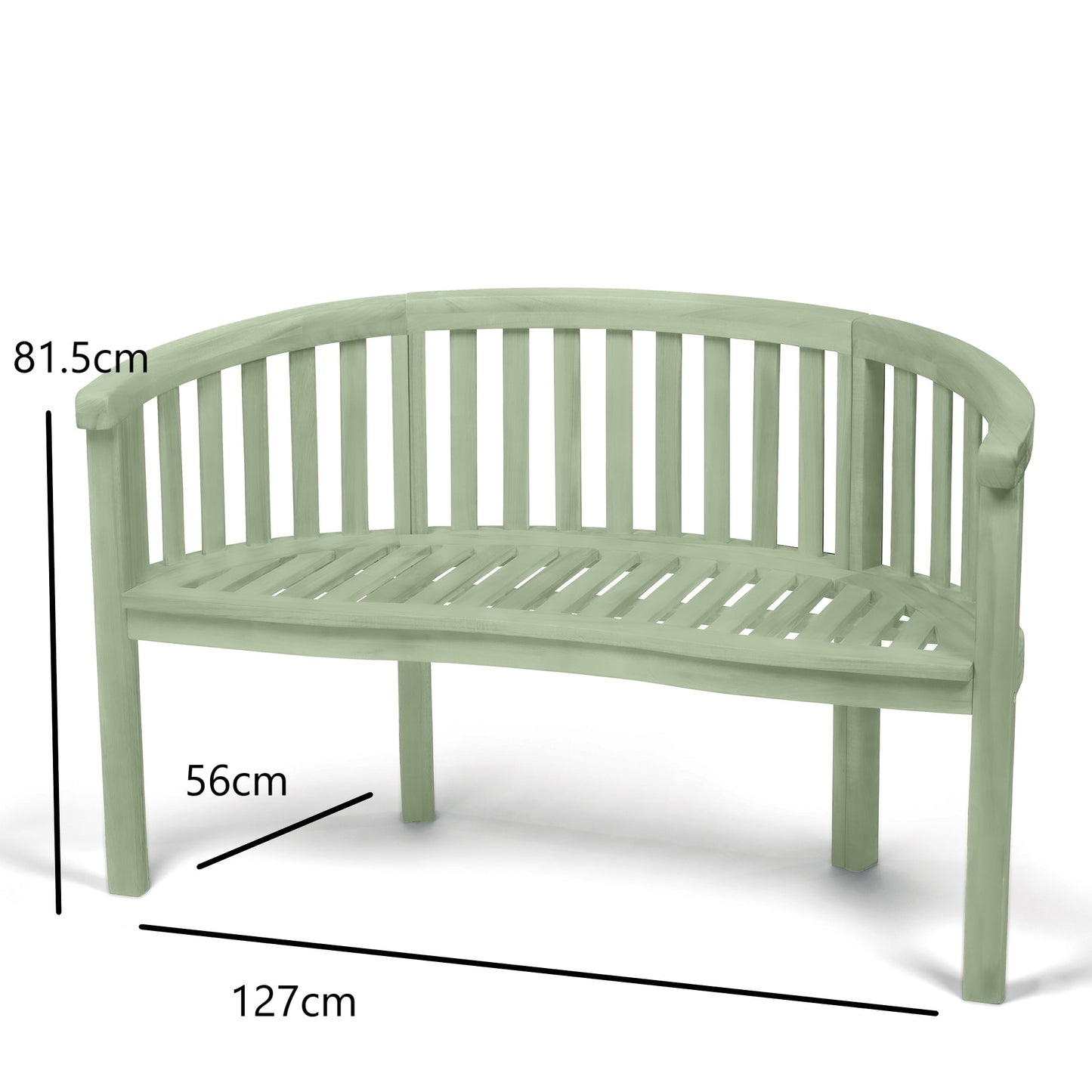 Woodfield Banana Bench - Sage Green
