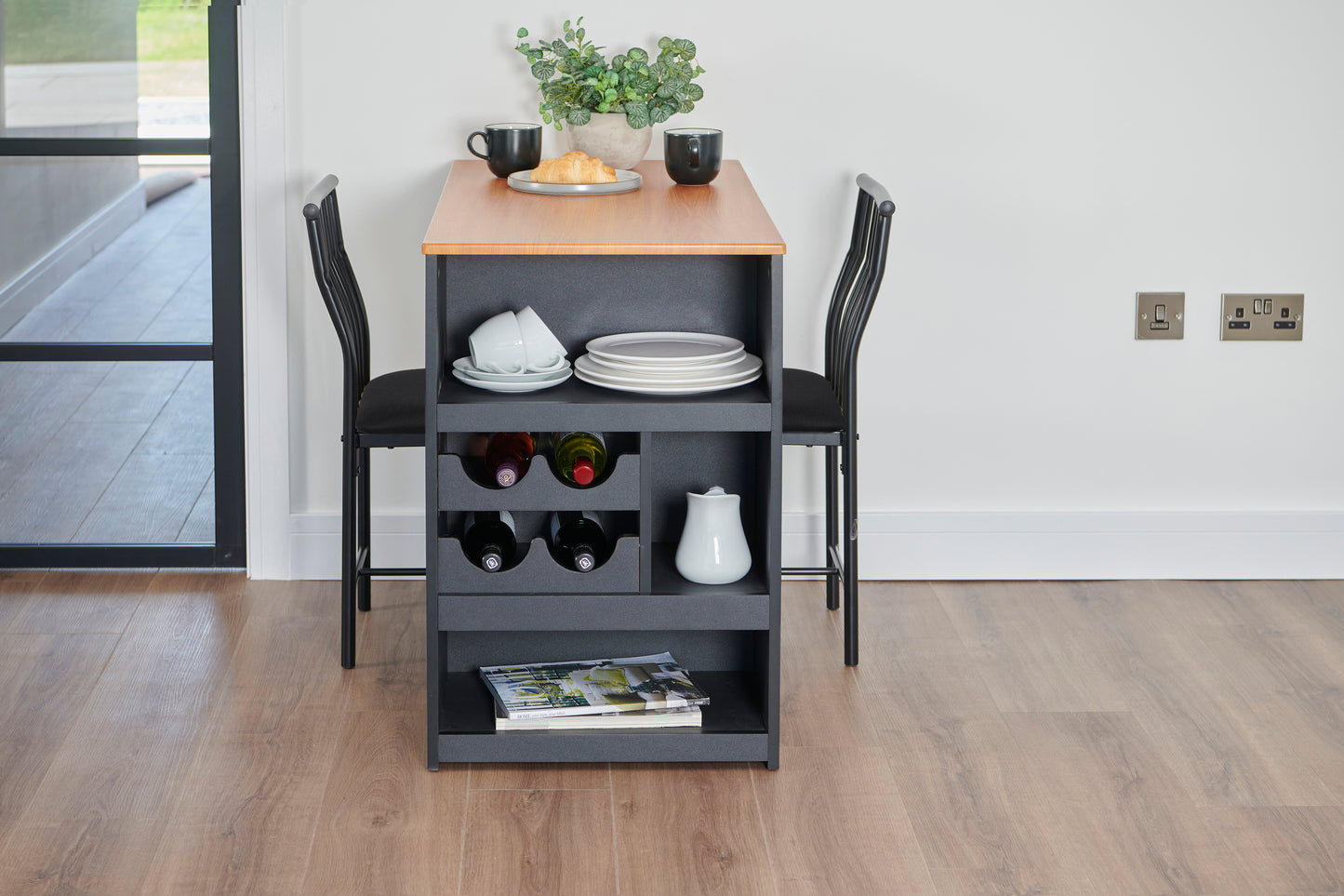 Compact Bistro Dining Set - Black