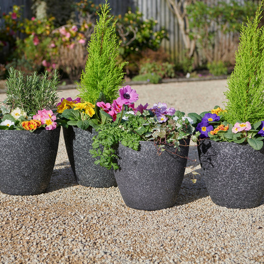 Granite Effect Planters - Set of 4