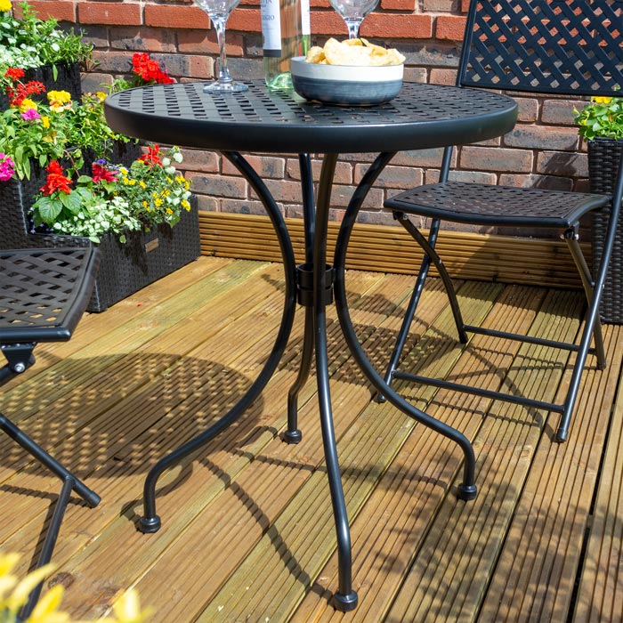 Garden Shop Online Bistro Set - Metallic Black