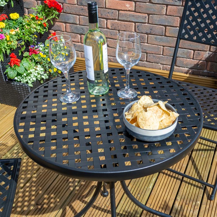 Garden Shop Online Bistro Set - Metallic Black