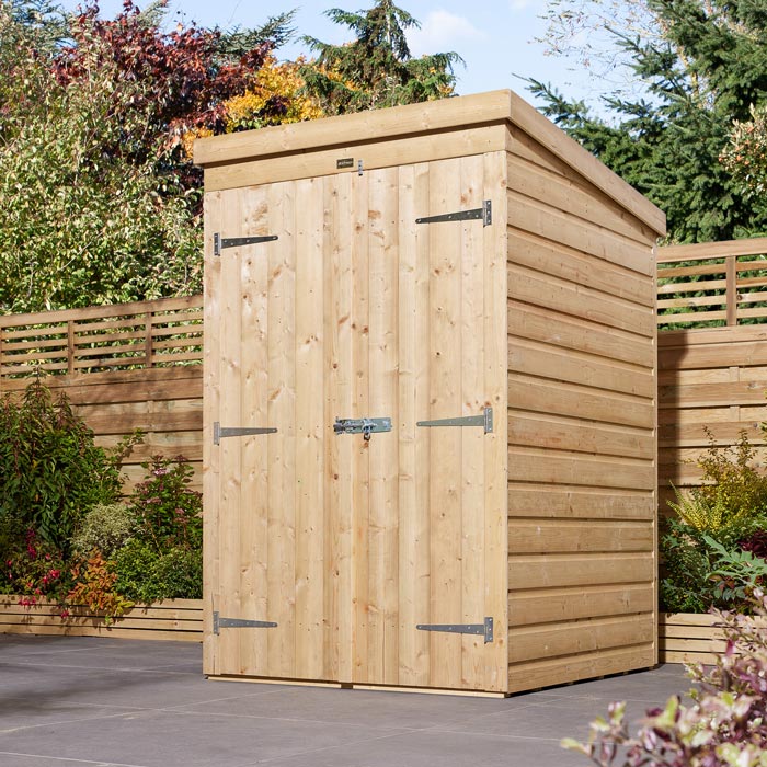 Rowlinson 4x4 Double Door Shiplap Pent Shed