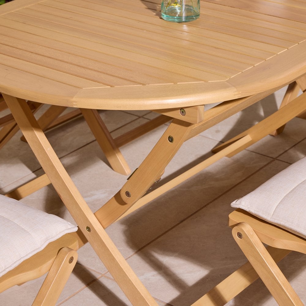 Ashdown Folding 6 Seat Oval Dining Set with Cushions