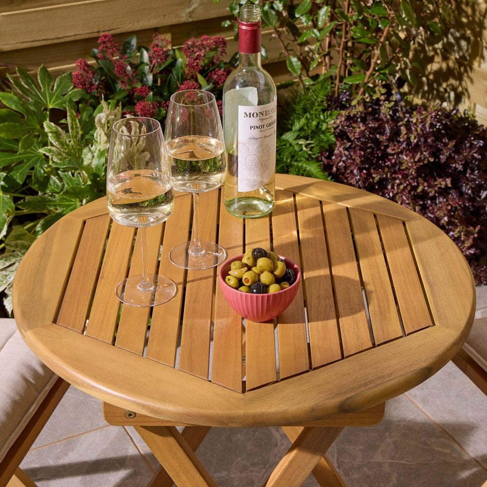Ashdown Folding Bistro Set with Cushions