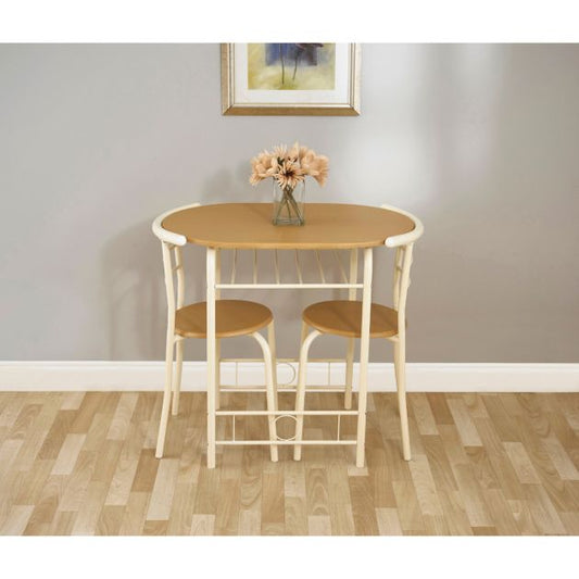 Compact Dining Set - Light Oak/Buttermilk