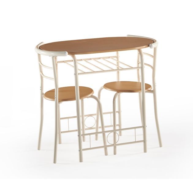 Compact Dining Set - Light Oak/Buttermilk