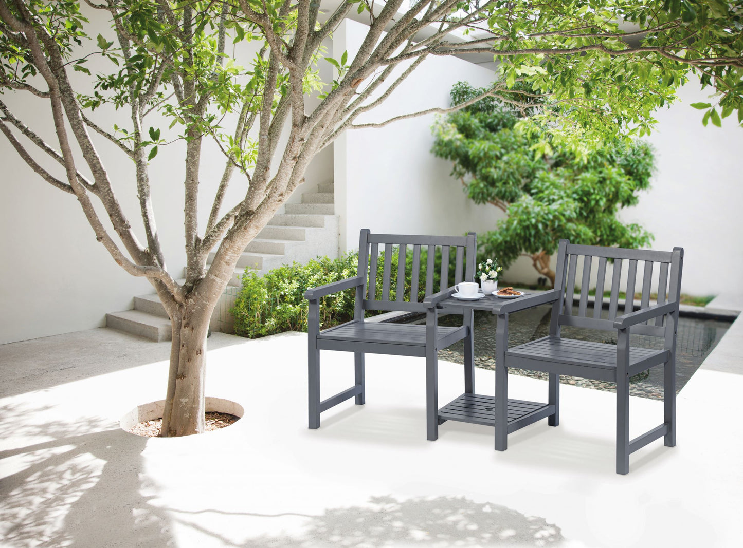 Greenhurst Danesford Duo Bench - Slate Grey