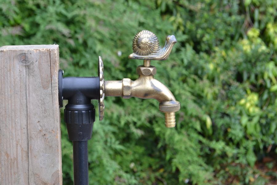Snail Ornamental Brass Garden Tap
