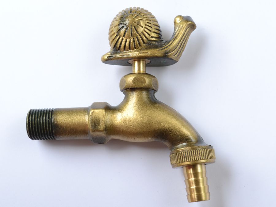 Snail Ornamental Brass Garden Tap