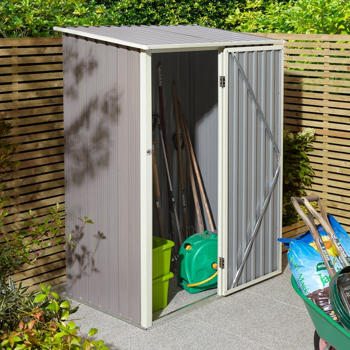 Rowlinson Trentvale 5x3 Metal Pent Shed - Light Grey
