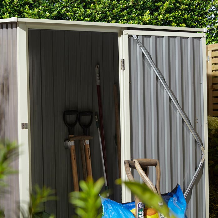 Rowlinson Trentvale 5x3 Metal Pent Shed - Light Grey