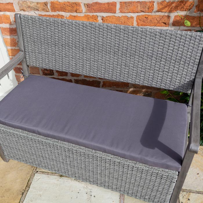 Rowlinson Alderley Rattan Storage Bench - Grey