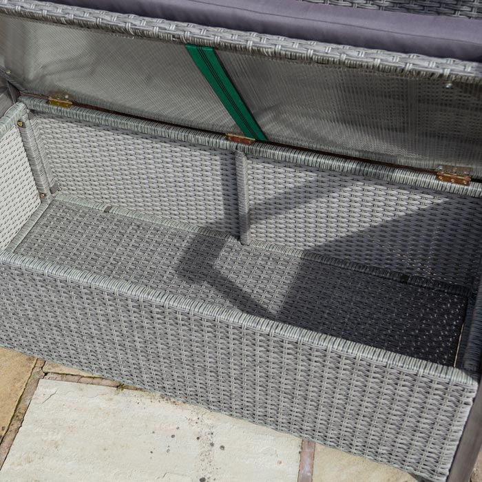 Rowlinson Alderley Rattan Storage Bench - Grey