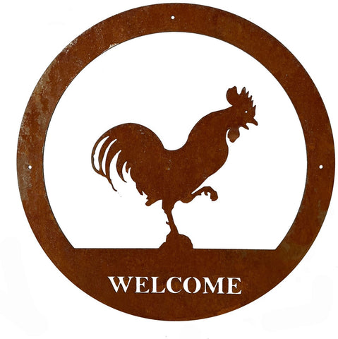 Cockerel Welcome Wall Art - Garden Shop Online