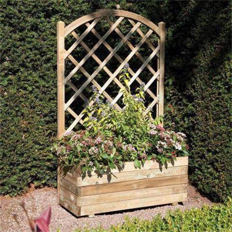 Rowlinson Rectangular Planter And Lattice - Garden Planters