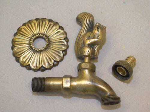 Squirrel Ornamental Brass Garden Tap