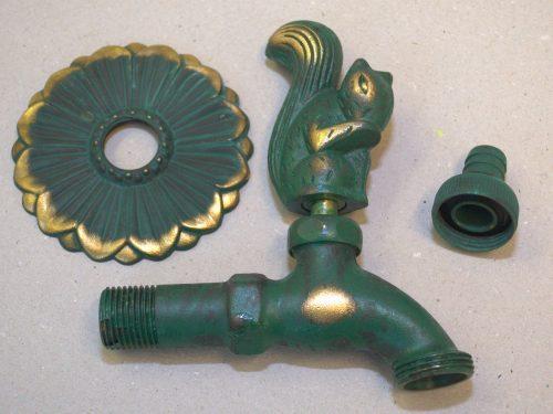 Squirrel Ornamental Verdigris Garden Tap