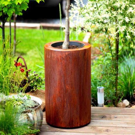High Cylinder Corten Steel Planter