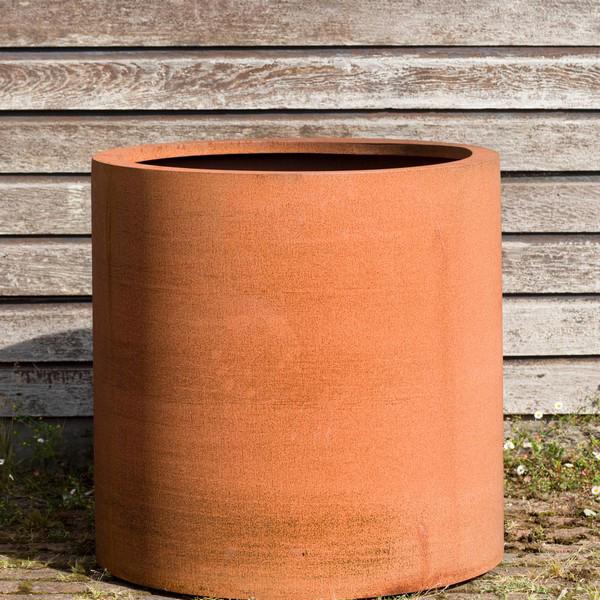 Cylinder Corten Steel Planter