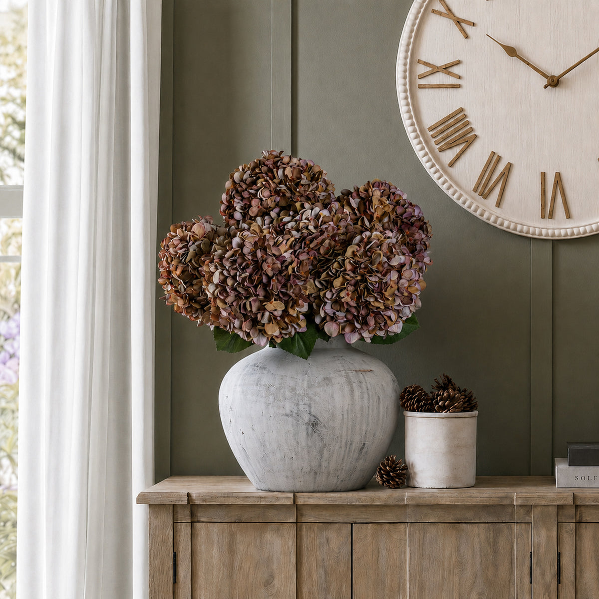 Autumn Coffee Hydrangea artificial stem