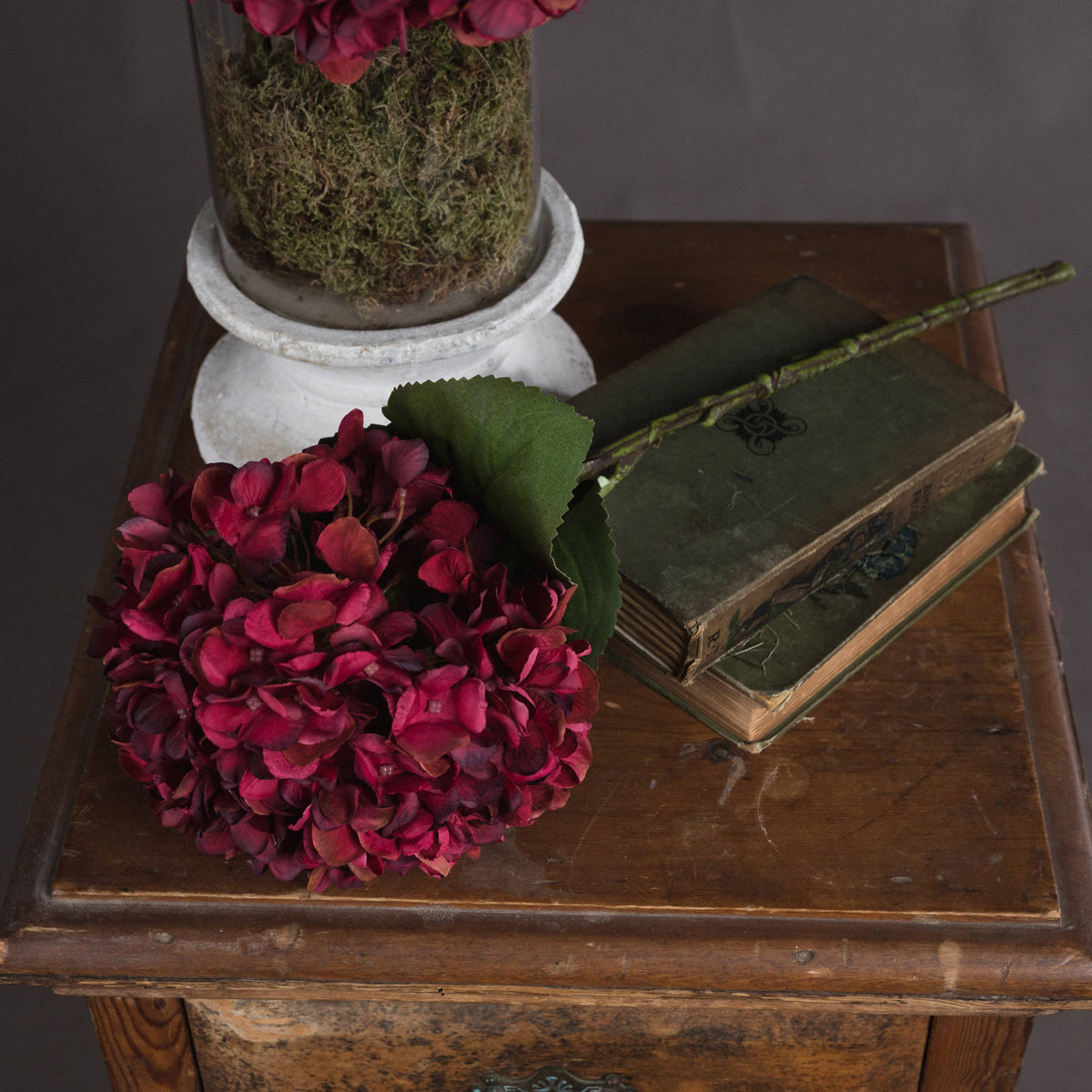 Autumn Ruby Hydrangea artificial stem