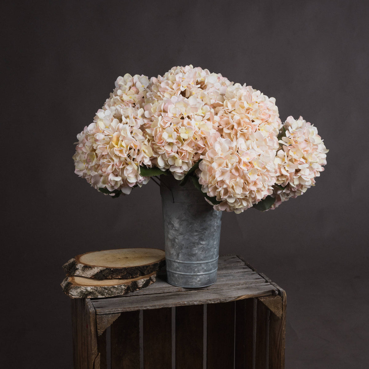 Autumn White Hydrangea artificial stem