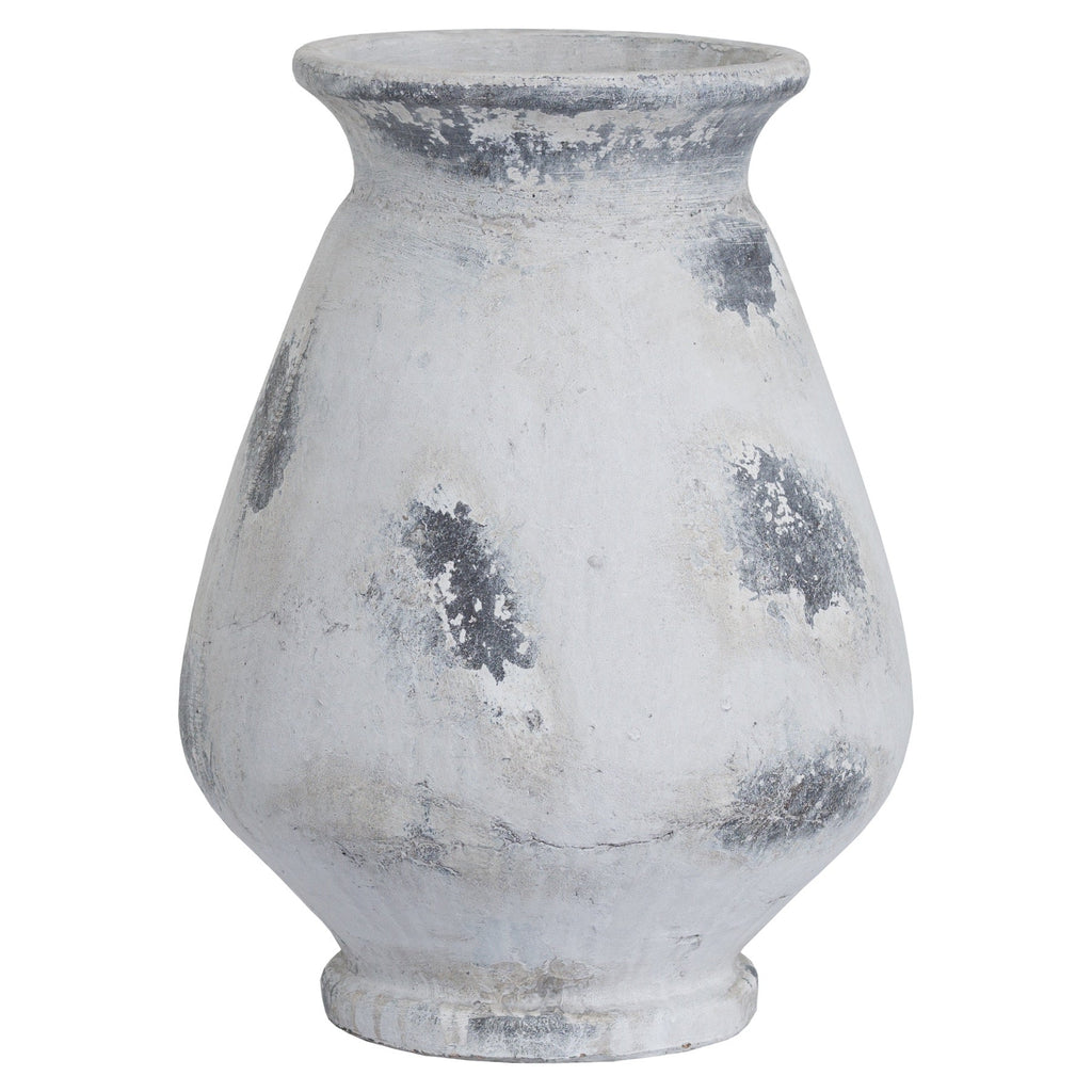 Santorini Large Antique White Vase