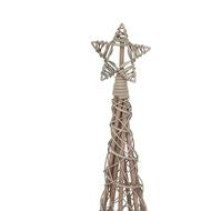 Decorative tree topper with star design on a white background