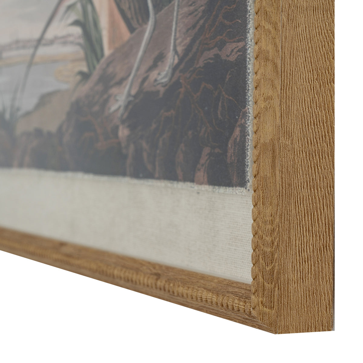 Curlews on linen in beaded frame