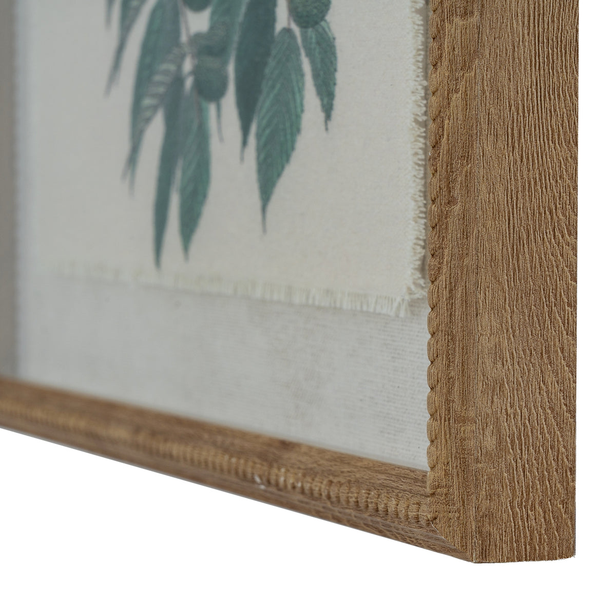 Warblers on linen in beaded frame