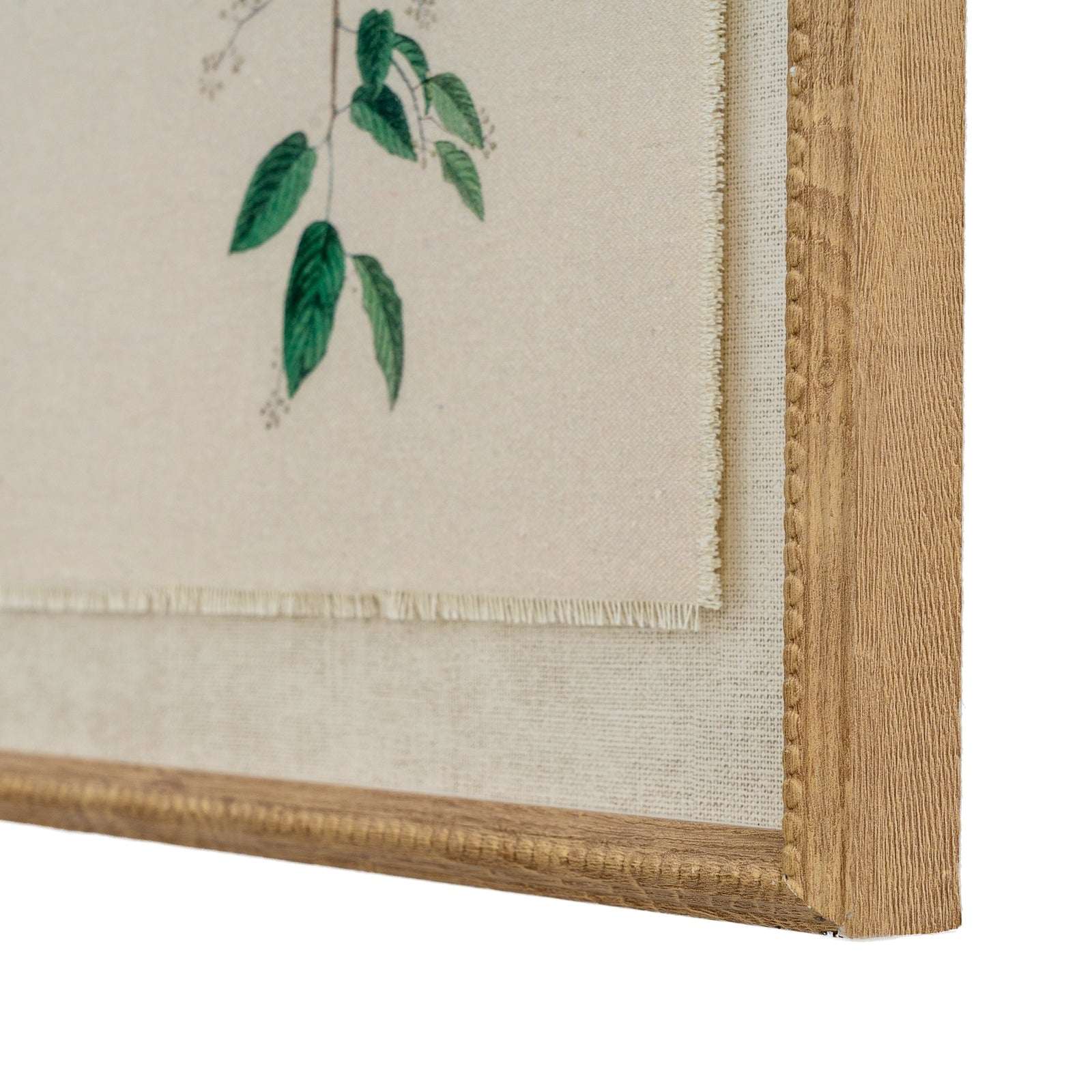 Chickadees On Linen In Beaded Frame
