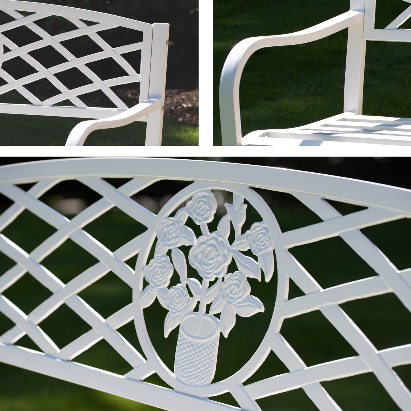Coalbrookdale Garden Bench - White