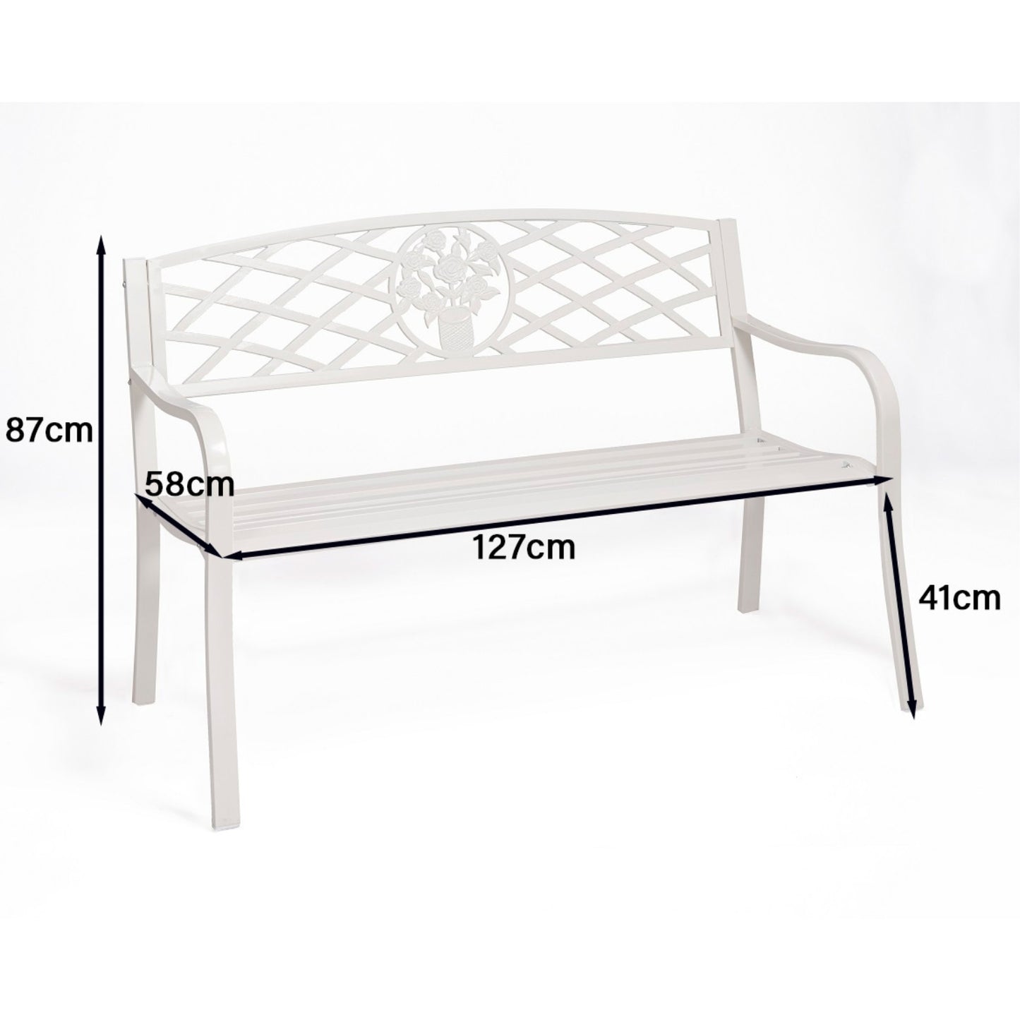 Coalbrookdale Garden Bench - White