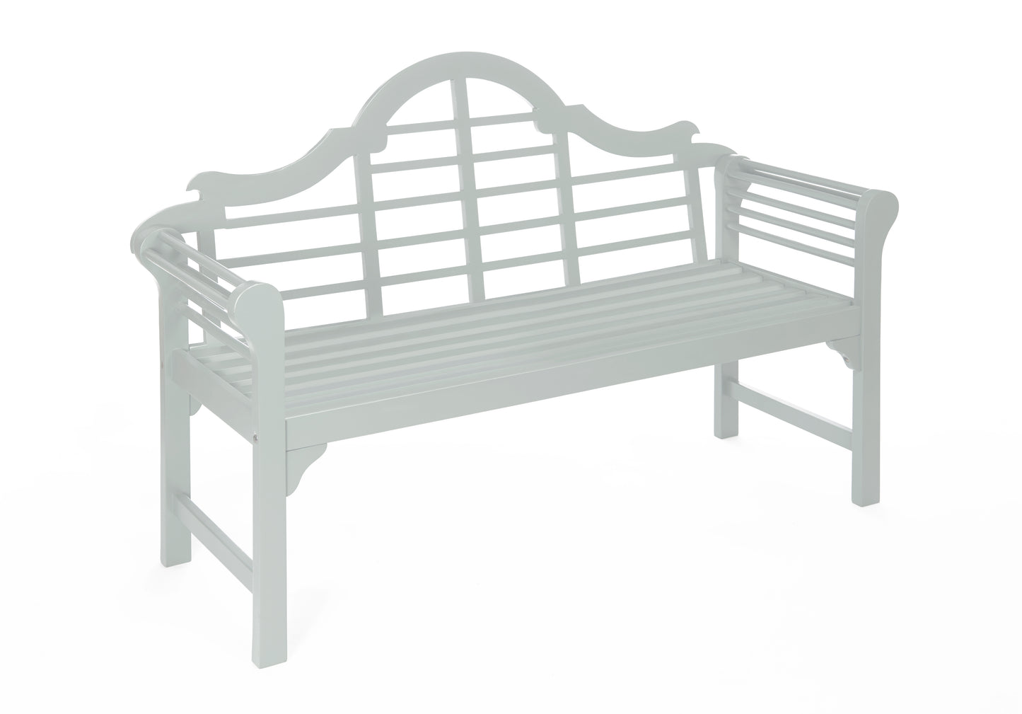 PU Coated Lutyens Style Garden Bench - Light Grey