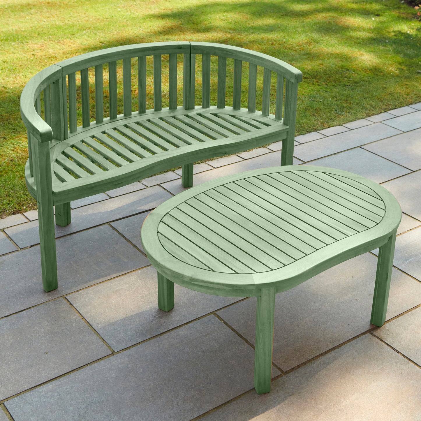 Woodfield Banana Bench - Sage Green