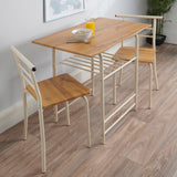 Compact Dining Set - Oak Top with Buttermilk Frame