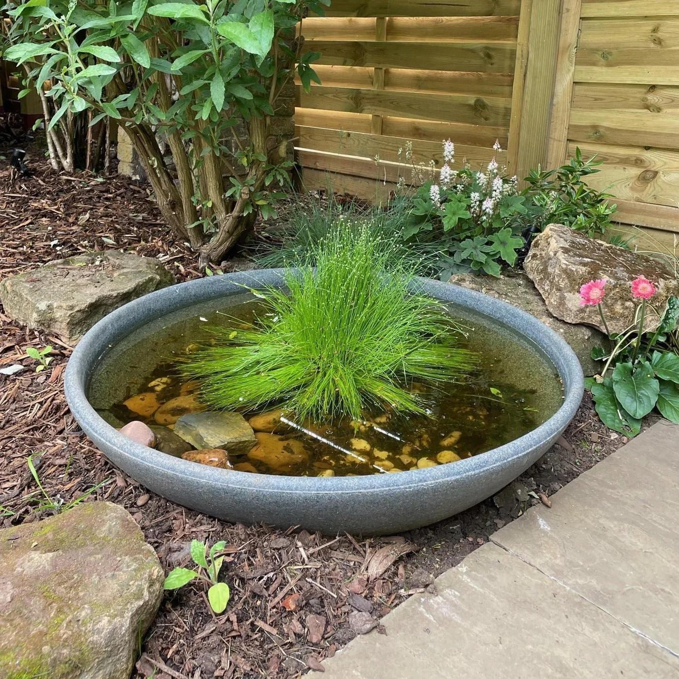 90 Litre Prestige Garden Fountain Water Bowl - Slate Grey - Garden Shop Online