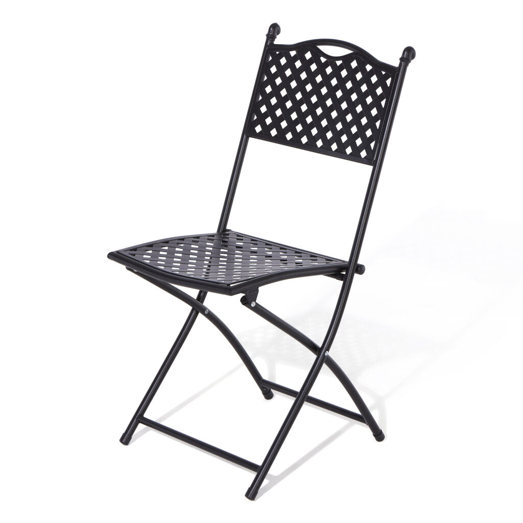 Heritage Lattice Design Bistro Set - Black