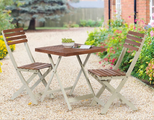 Burley Hardwood Bistro Set - 2 Tone