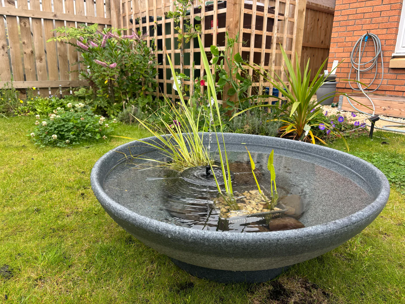 90 Litre Prestige Garden Fountain Water Bowl - Slate Grey - Garden Shop Online