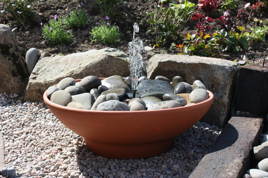 90 Litre Garden Fountain Water Bowl - Terracotta - Garden Shop Online