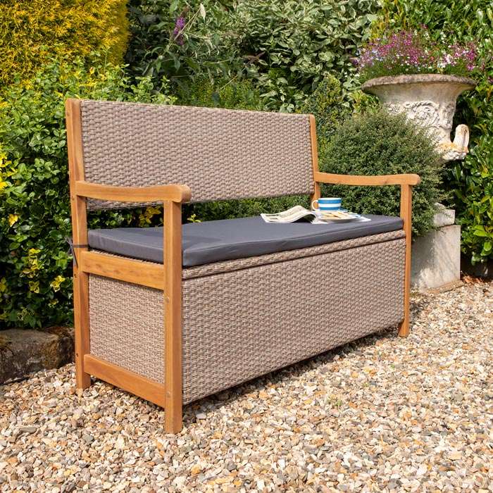 Rowlinson Rattan Bench - Natural - Garden Shop Online