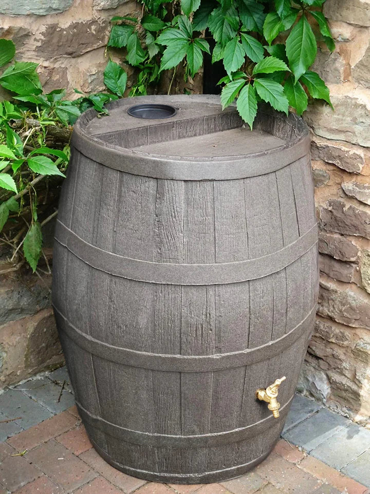 235 Litre Oak Barrico Hogshead Rain Water Barrel - oak - Garden Shop Online