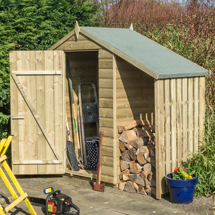 Rowlinson Oxford Shed and Log Store - Garden Shop Online