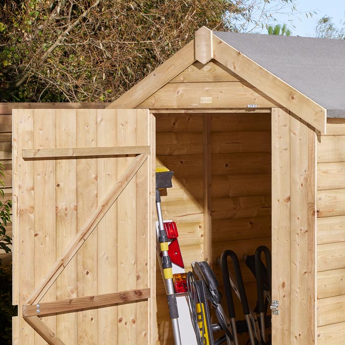 Rowlinson 4x4 Single Door Shiplap Apex Shed