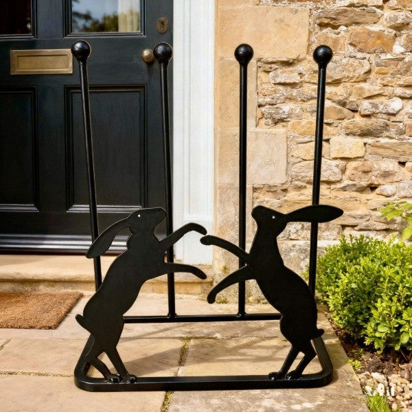 Poppy Forge Boxing Hares 2 Pair Boot Rack