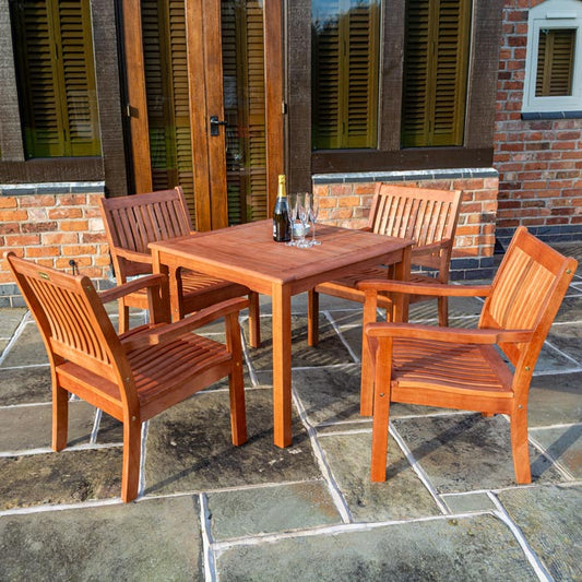 Willington Four Seater Square Hardwood Furniture Set