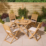 Ashdown Folding 4 Seat Dining Set with Cushions
