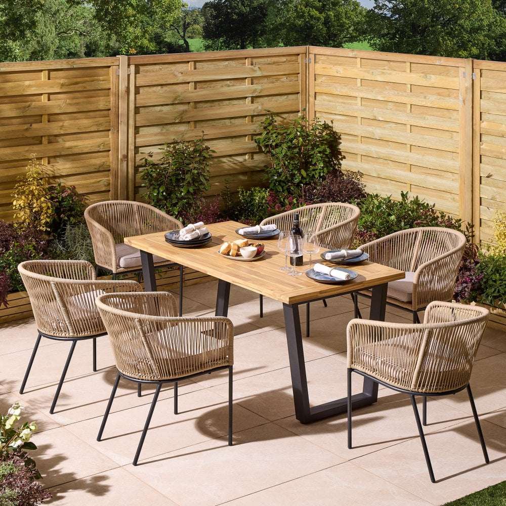 Oslo 6 Seat Dining Set - 160cm Table - Garden Shop Online